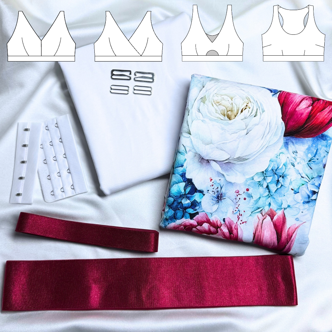 Grace / Olivia / Bella / Madison Bra – DIY Kit (Twilight Garden / Burgundy)