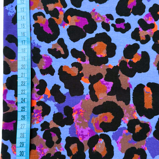 Electric Leopard – Cotton Jersey Fabric (0.5m cut)