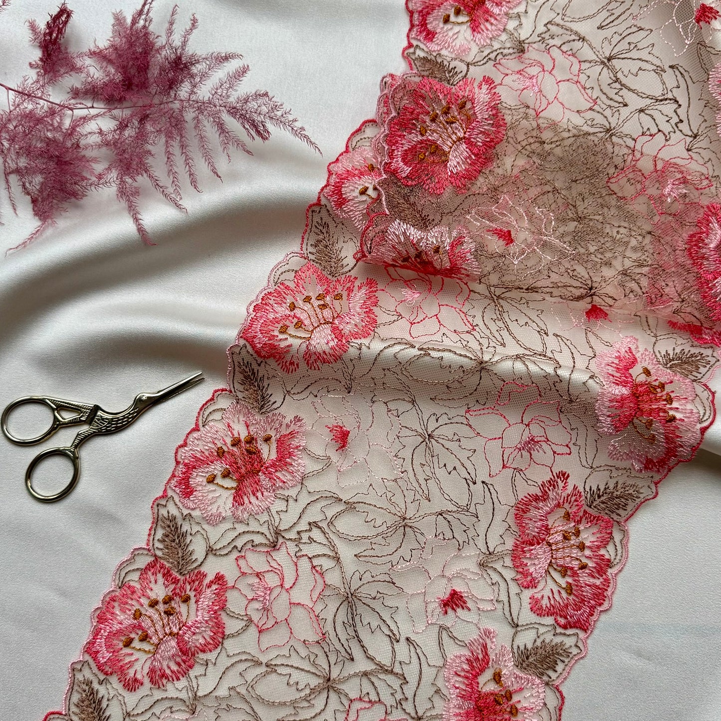 Rosé Garden Embroidered Lace