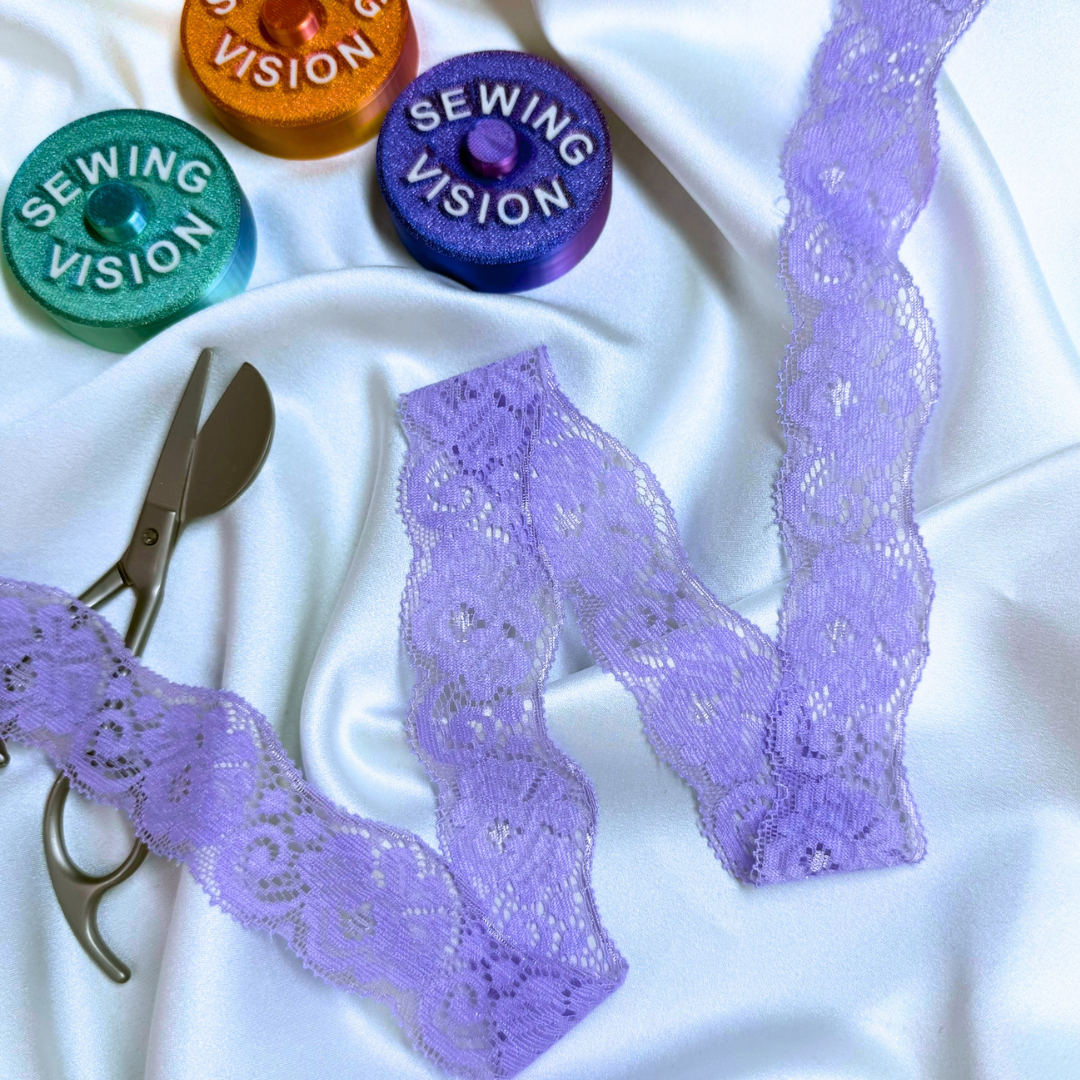 Stretch Lace Trim – Lilac | 3.5cm
