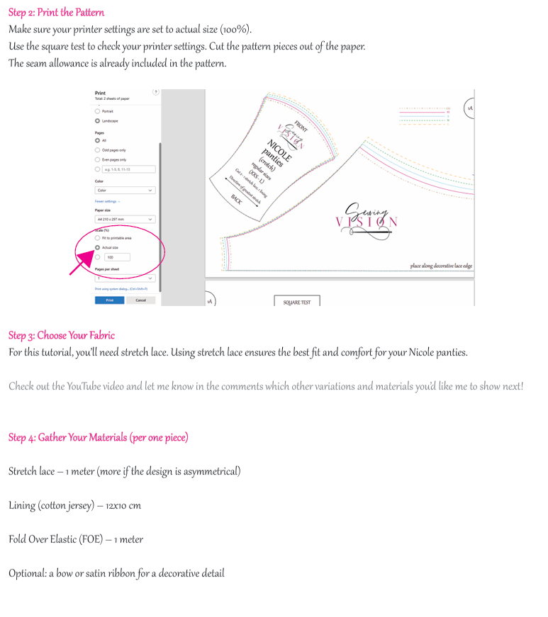 NELLA panties - PDF sewing pattern (regular & plus sizes)