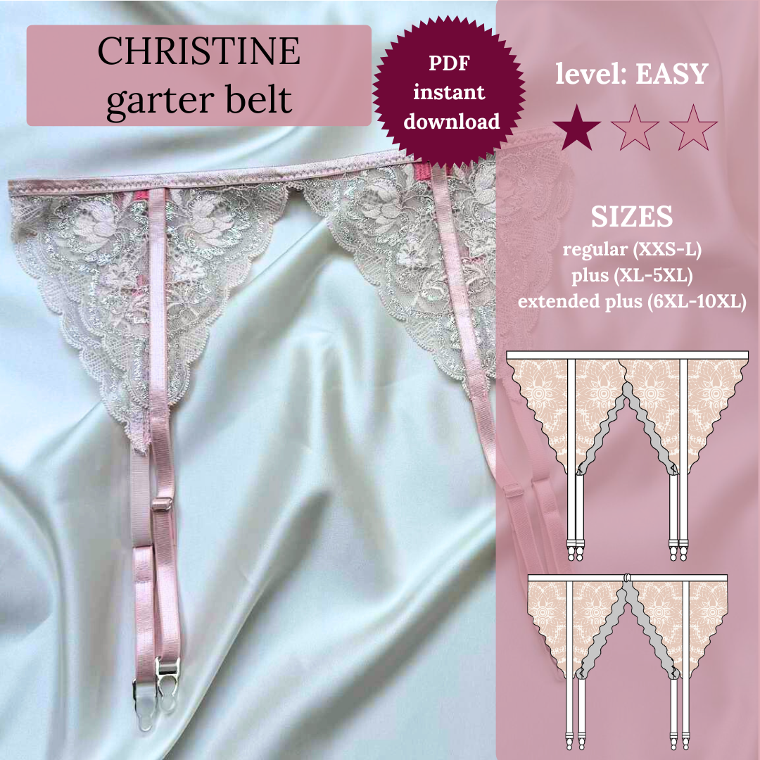 CHRISTINE garter belt - PDF sewing pattern (XXS-10XL)