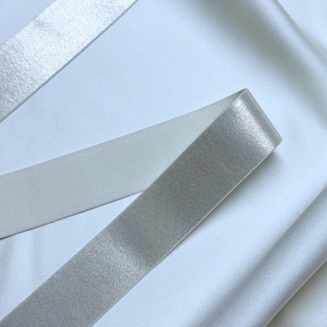 Satin-Gummiband – Silbergrau | 30mm