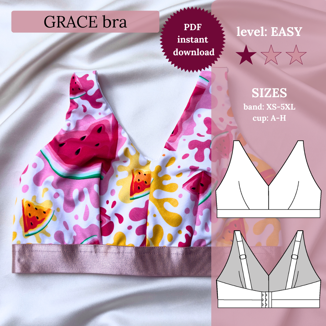 BH GRACE - PDF Schnittmuster (XS-5XL, Cup A-H) | EN + DE