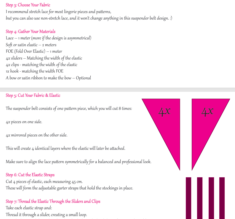 CHRISTINE garter belt - PDF sewing pattern (XXS-10XL)