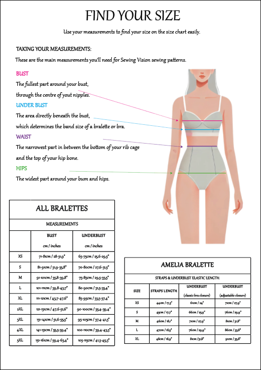 AMELIA bralette - PDF sewing pattern (regular & cup-based sizes)