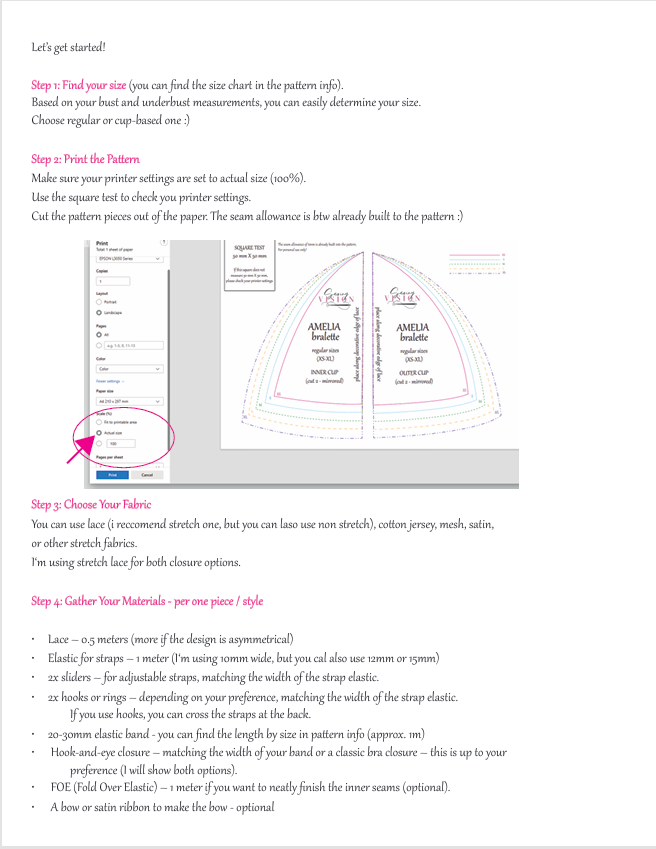 AMELIA bralette - PDF sewing pattern (regular & cup-based sizes)