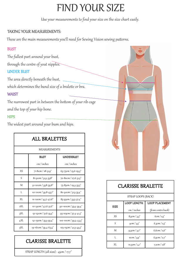 CLARISSE bralette - PDF sewing pattern (XS-XL)