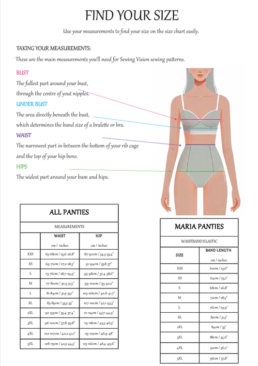 Maria Panties – Mid Rise (6 Styles) - PDF Sewing Pattern (Regular & Plus Sizes)