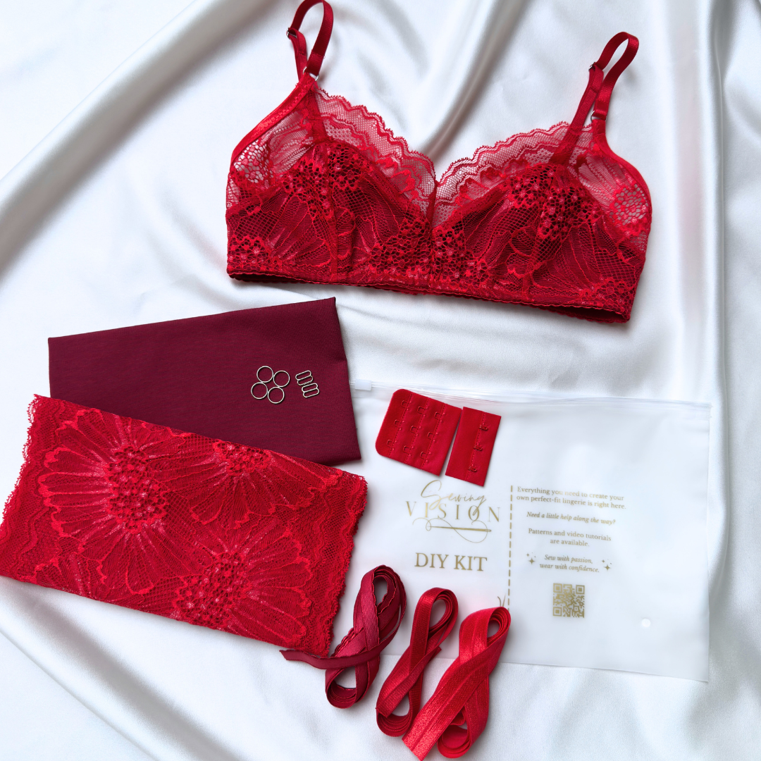 Elisa Bralette – DIY-Kit (Scharlachrote Spitze)