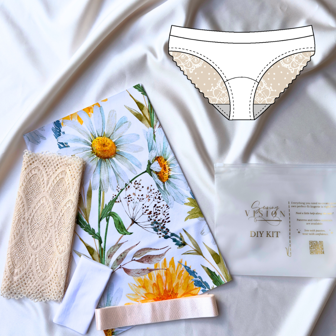 Maria Panties – Schnittmuster 6 DIY-Kit (Sonnengarten & Perlenspitze)