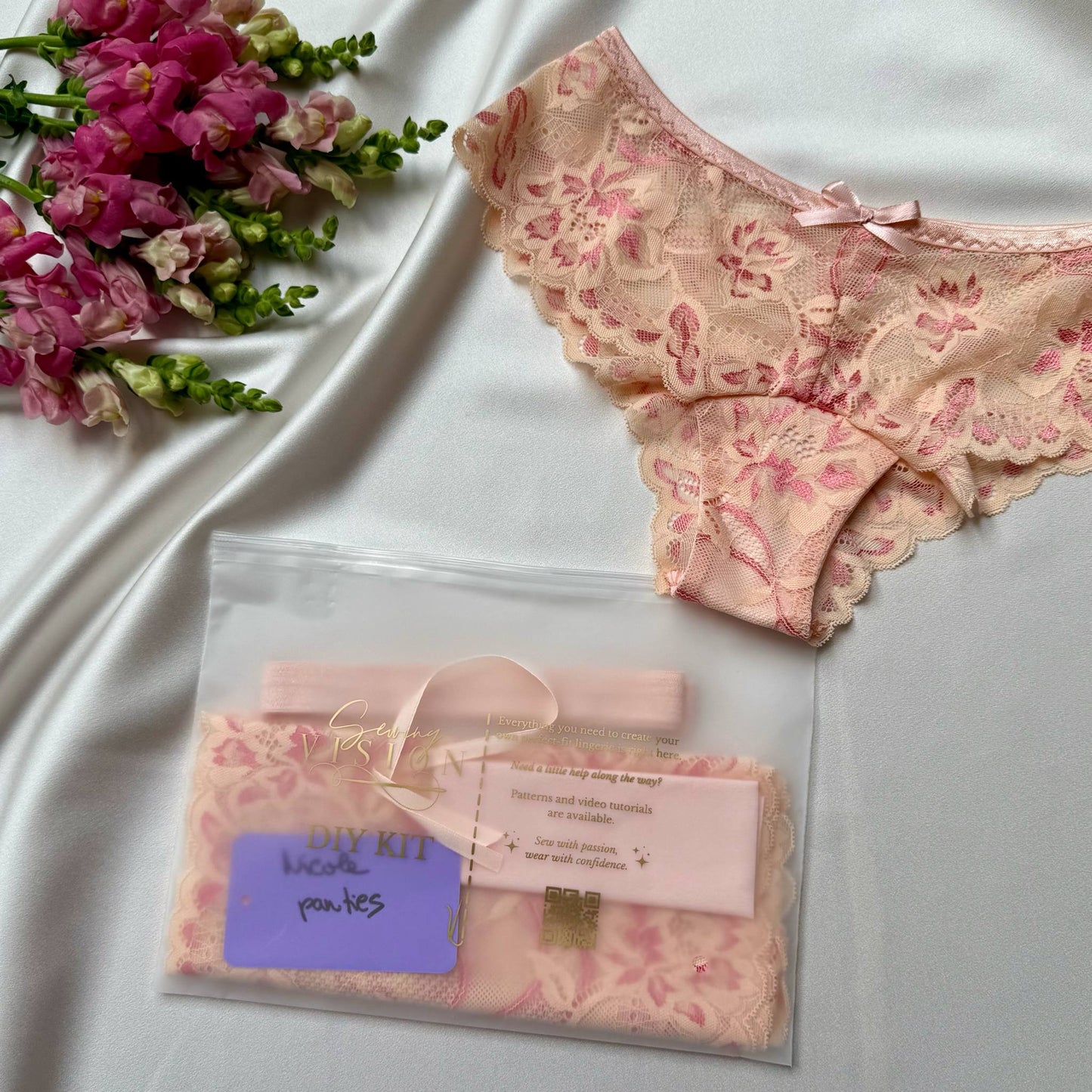 Peach Bloom – Nicole Panties DIY Kit 🍑🌸