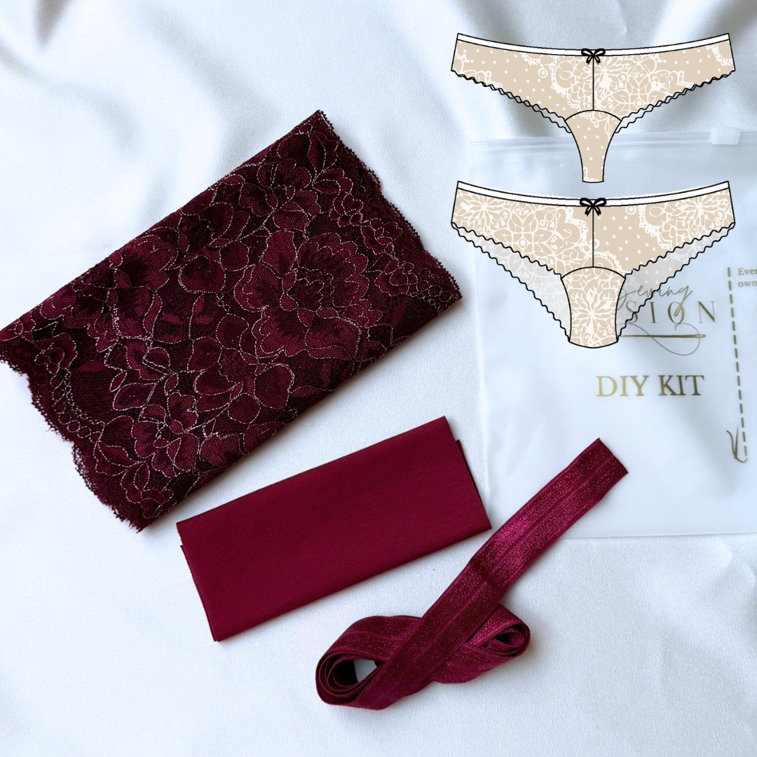 Nicole / Nella Panties – DIY Kit (Burgundy Rose)