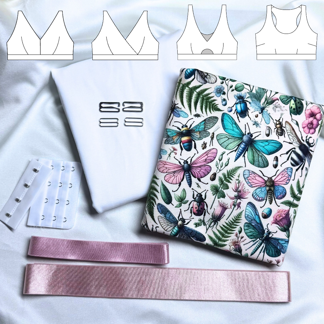 Grace / Olivia / Bella / Madison Bra – DIY Kit (Botanical Beetles / Dusty Pink)