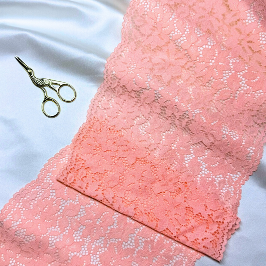 Coral Blossom Lace (Stretch) – 0.6 m piece
