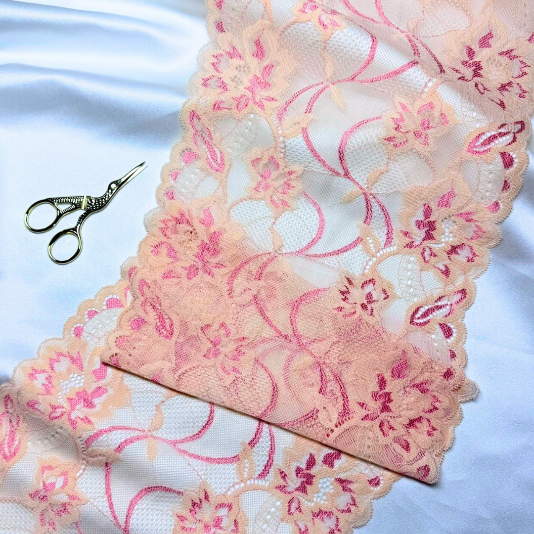 Peach Bloom Lace (Stretch)