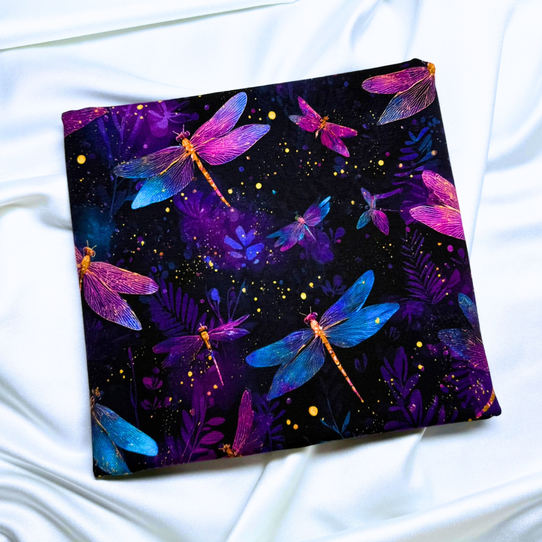 Midnight Dragonfly – Cotton Jersey Fabric (0.5m cut)