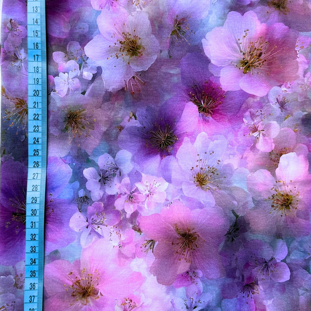 Cherry Blossom Dream – Cotton Jersey Fabric (0.75m cut)