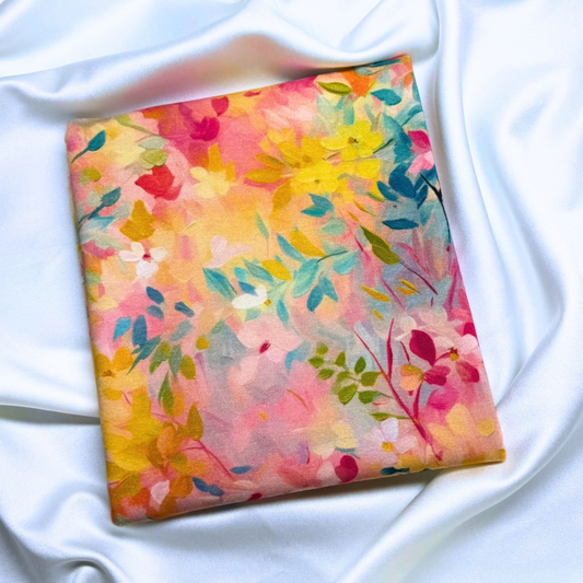 Golden Bloom – Cotton Jersey Fabric (0.6m cut)