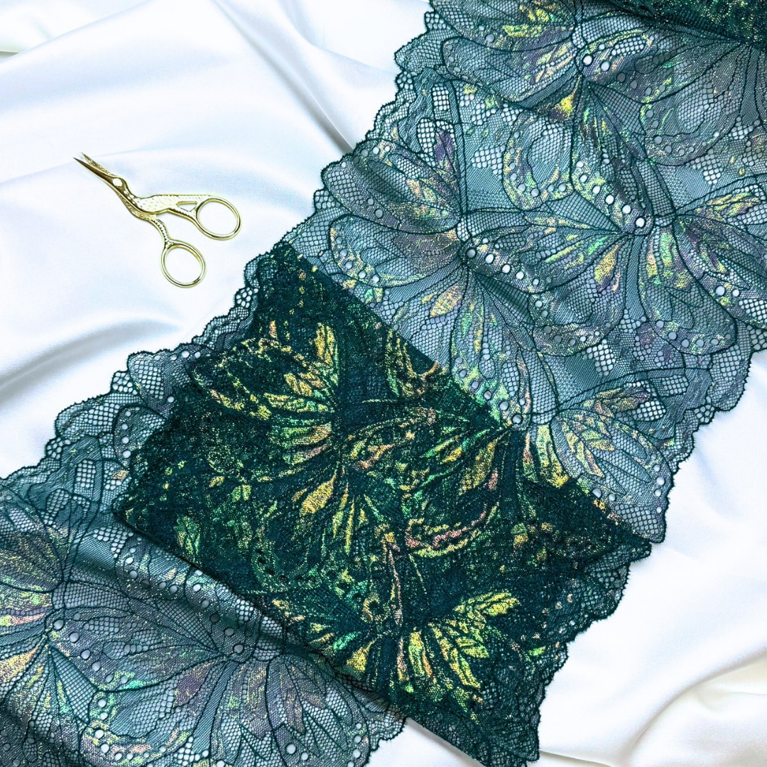 Emerald Butterfly Lace (Stretch)