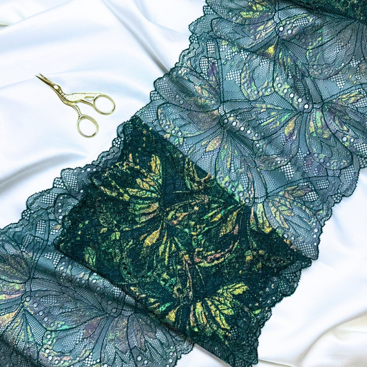 Emerald Butterfly Lace (Stretch)