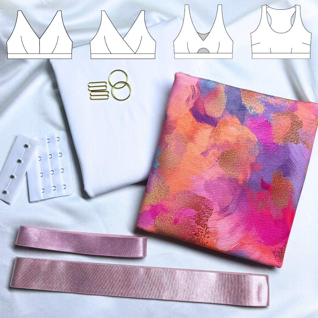 Grace / Olivia / Bella / Madison Bra – DIY Kit (Gilded Abstract / Dusty Pink)