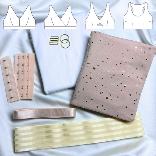 Grace / Olivia / Bella / Madison Bra – DIY Kit (Golden Confetti / Cream Stripe)