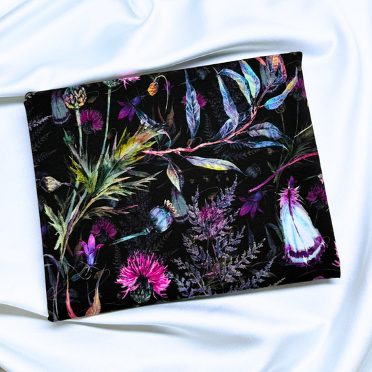 Midnight Thistle – Cotton Jersey Fabric (0.7m cut)