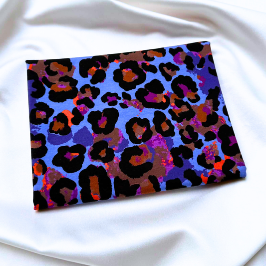 Electric Leopard – Cotton Jersey Fabric (0.5m cut)