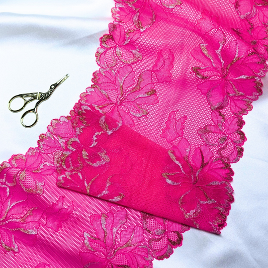 Hot Pink Orchid Lace (Stretch)