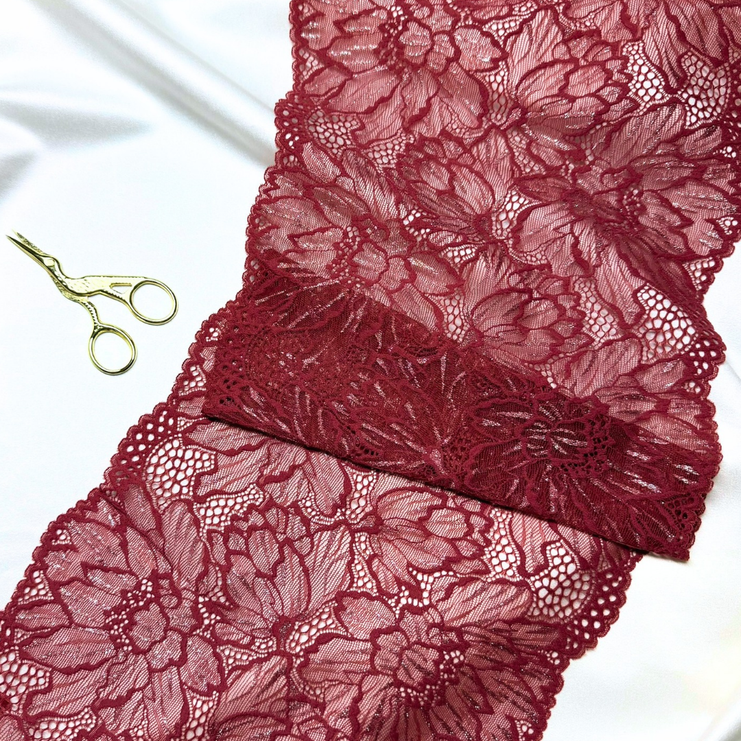 Brick Peony Lace (Stretch) – 0.65 m piece