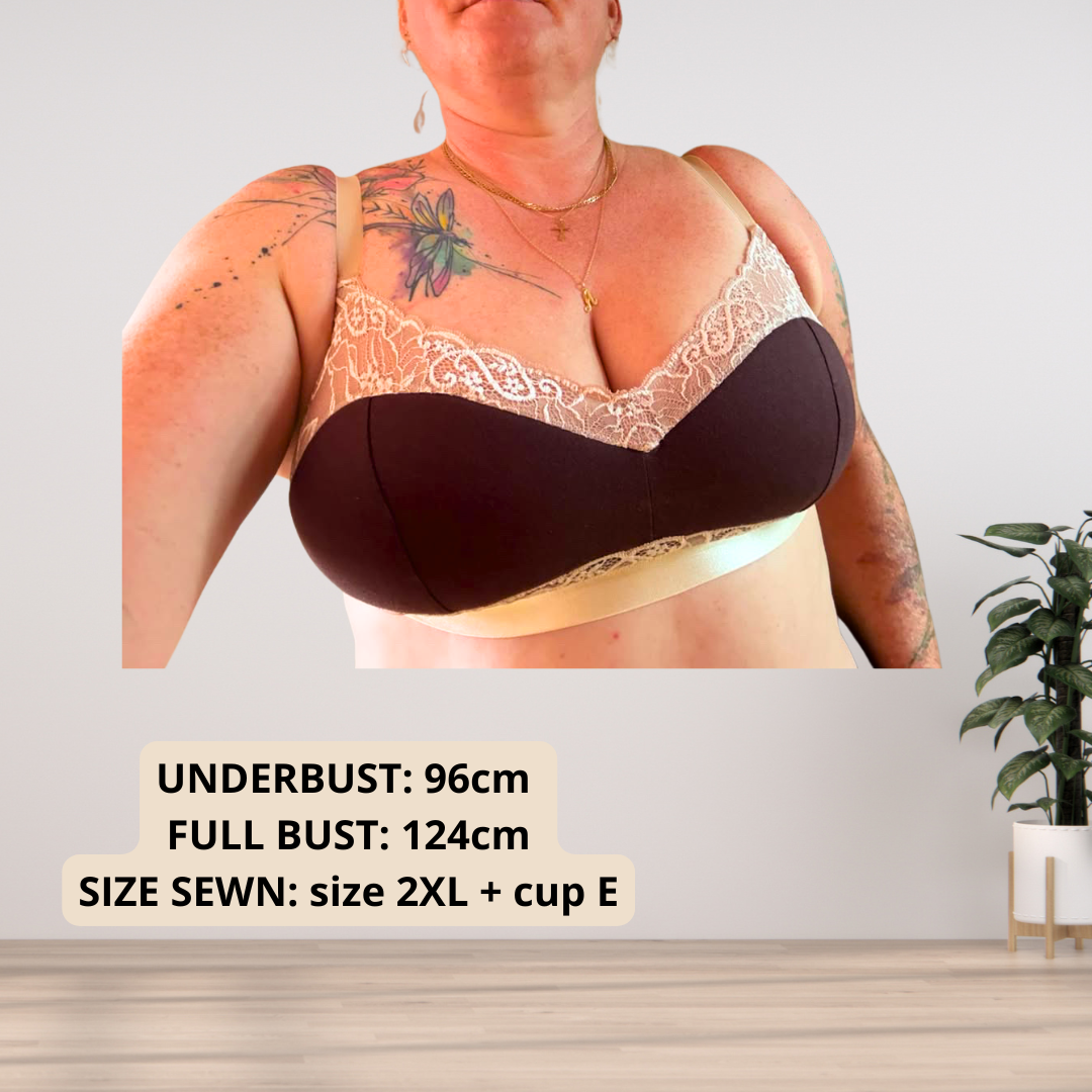 ZOE bra — Full Bust Friendly PDF Sewing Pattern (XS–3XL, Cup A–K) | EN + DE