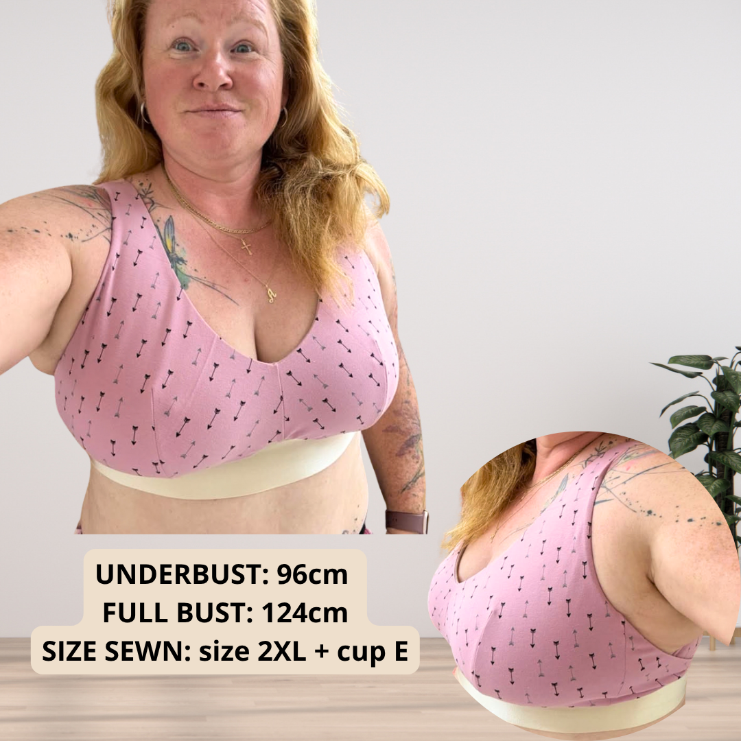 BELLA Bra — Full Bust Friendly PDF Sewing Pattern (XS–5XL, Cup A–H) | EN + DE