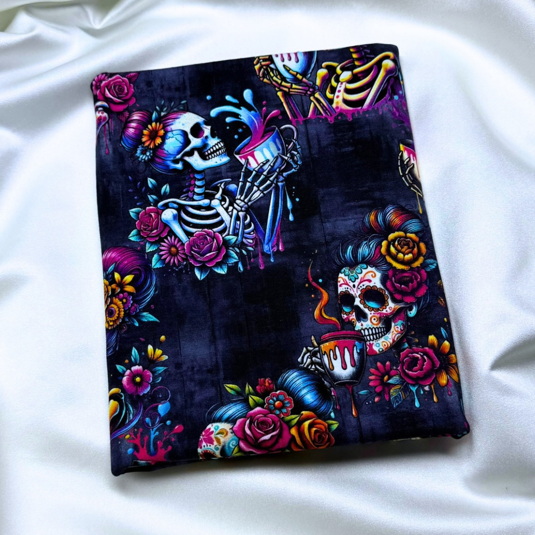 Coffee Calavera – Cotton Jersey Fabric (0.5m cut)