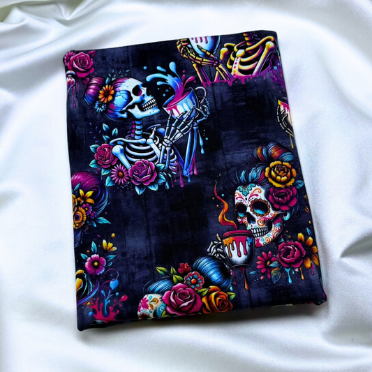 Coffee Calavera – Cotton Jersey Fabric (0.5m cut)
