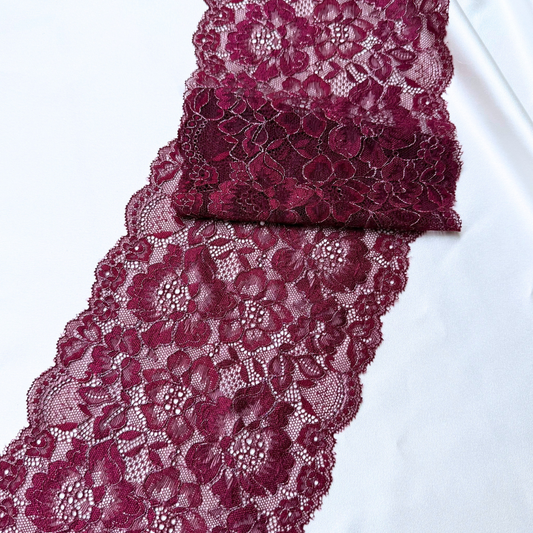 Burgundy Rose Lace (Stretch)