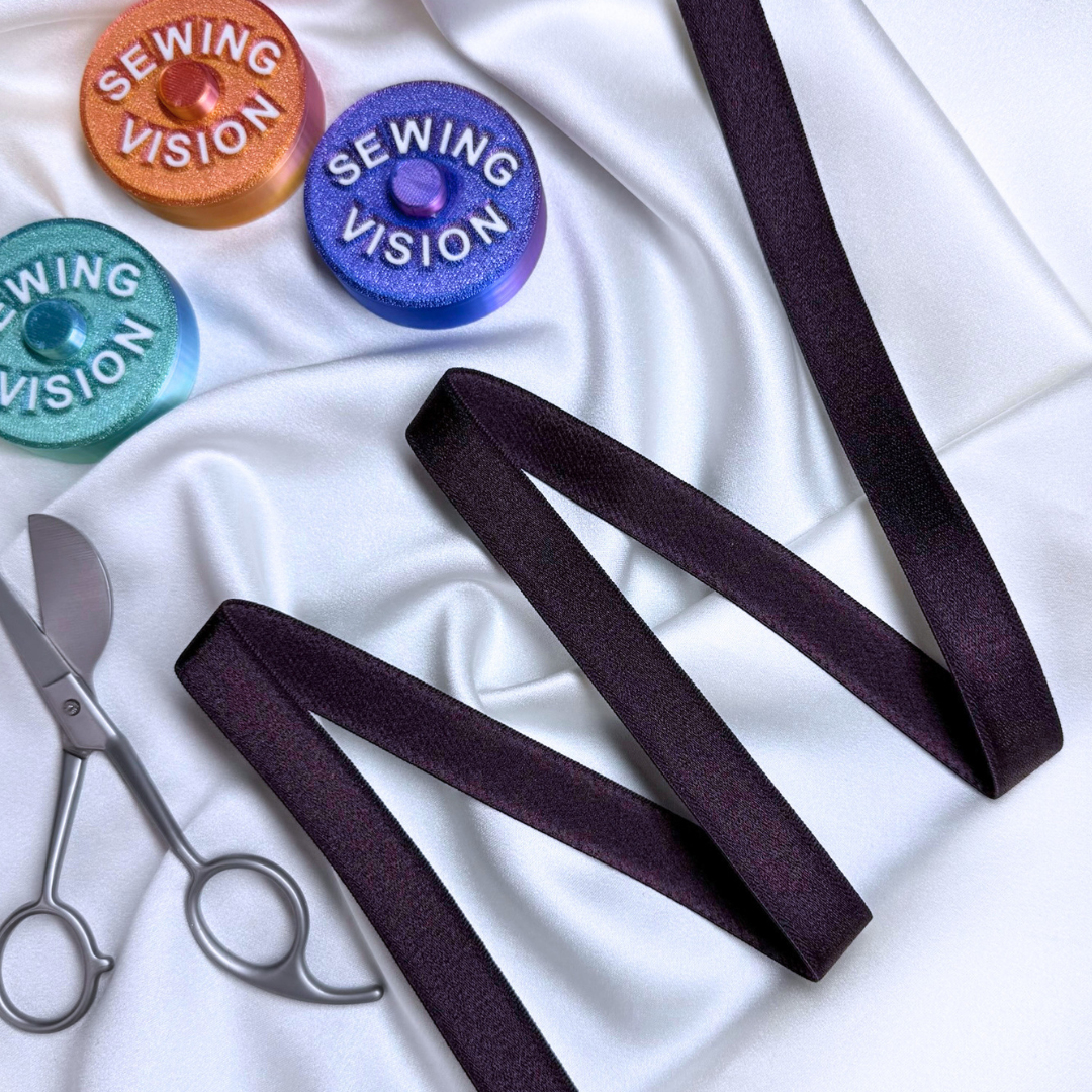 Satin Elastic Band – Dark Plum | 18mm