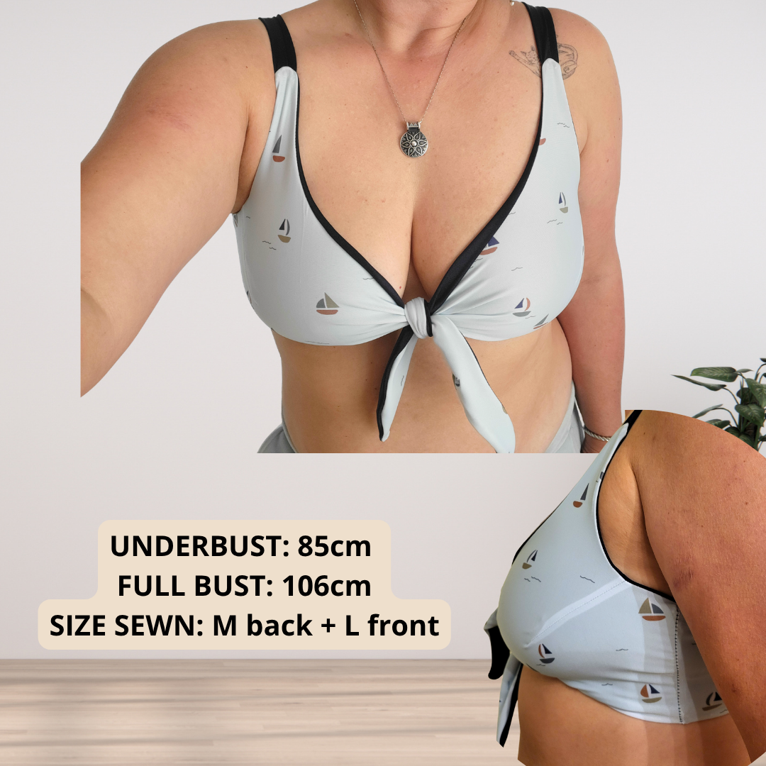 SANDY Bikini Top Full Bust — PDF Sewing Pattern (XS-6XL) | EN + DE