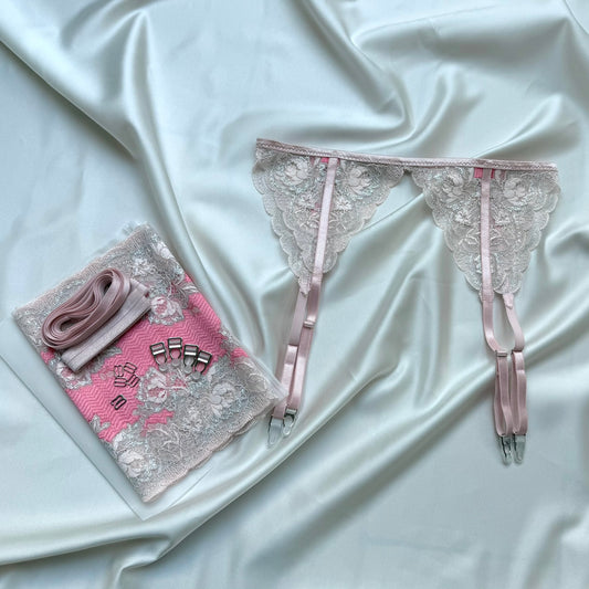 DIY kit – Christine garter belt Silver Blush