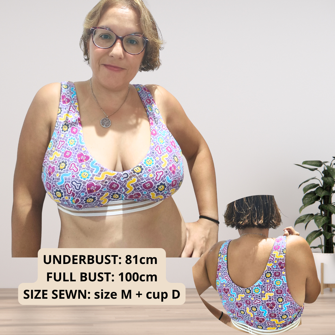 BELLA Bra — Full Bust Friendly PDF Sewing Pattern (XS–5XL, Cup A–H) | EN + DE