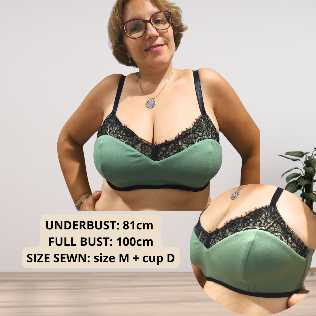ZOE bra — Full Bust Friendly PDF Sewing Pattern (XS–3XL, Cup A–K) | EN + DE