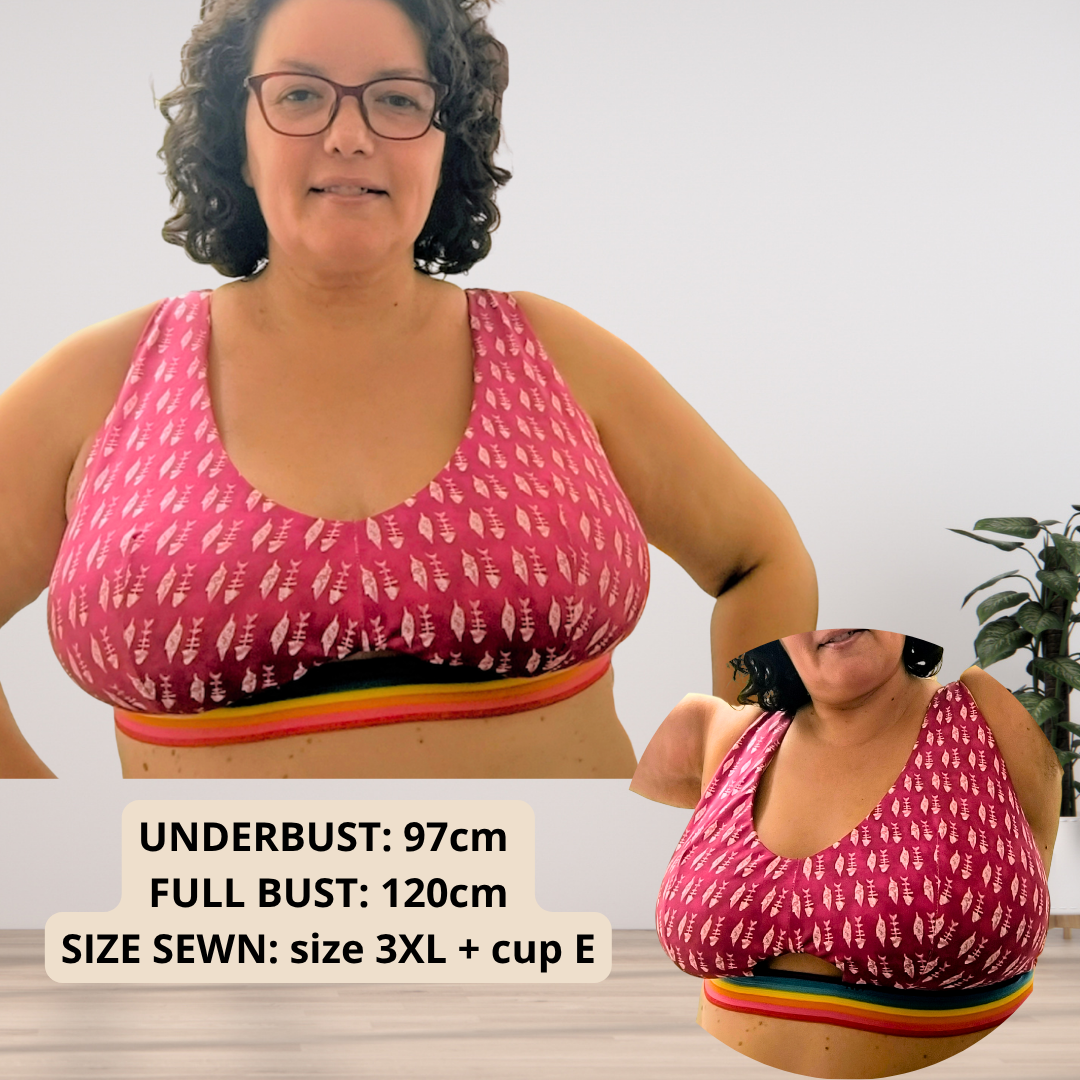 BELLA Bra — Full Bust Friendly PDF Sewing Pattern (XS–5XL, Cup A–H) | EN + DE