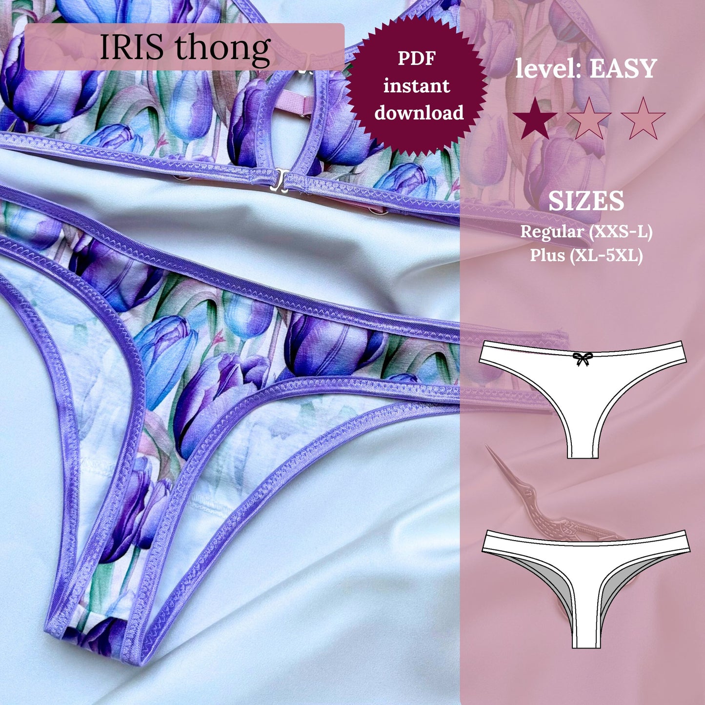IRIS Tanga - PDF Schnittmuster (XXS-5XL)