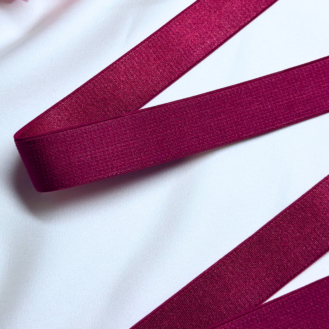Satin-Gummiband – Weinrot | 23mm
