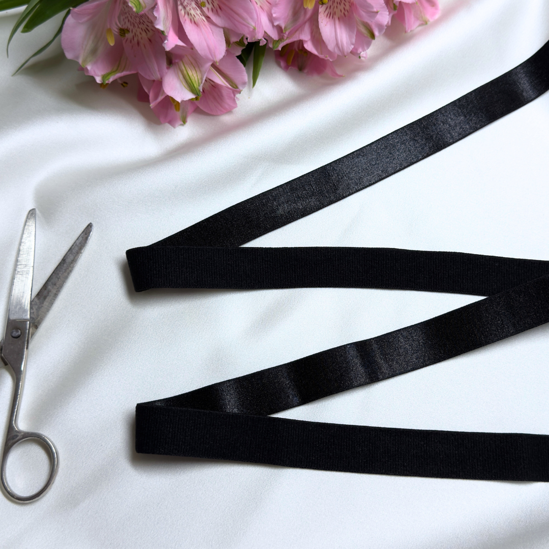 Satin-Gummiband – Schwarz | 20mm