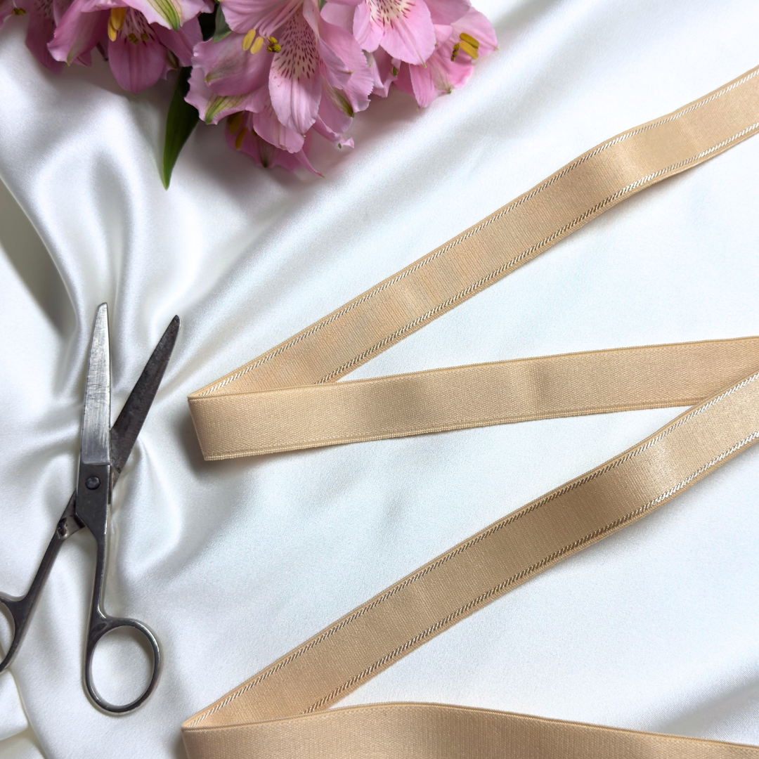 Satin-Gummiband – Nude mit Detail | 20mm