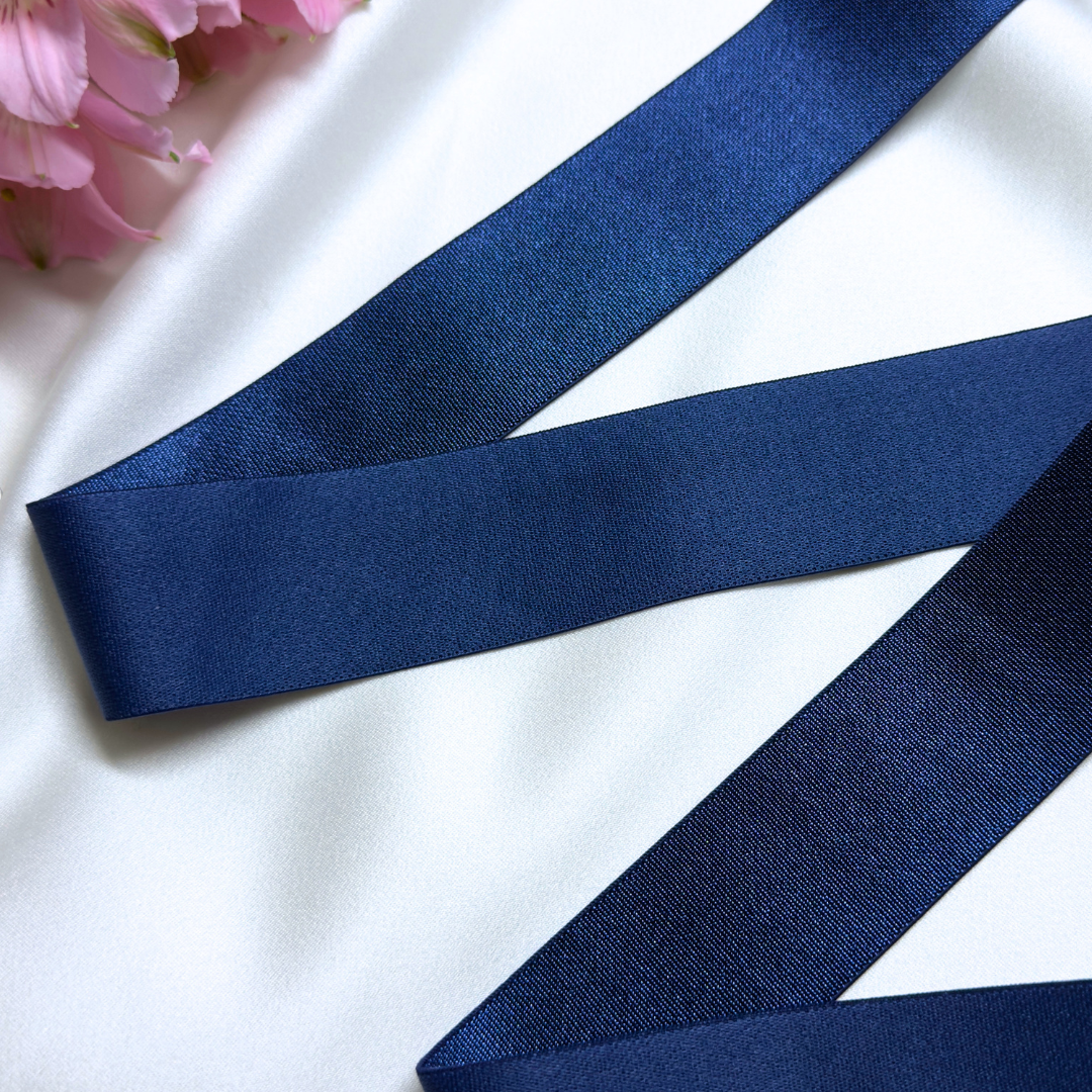 Satin-Gummiband – Marineblau | 30mm