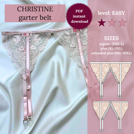 CHRISTINE garter belt - PDF sewing pattern (XXS-10XL)