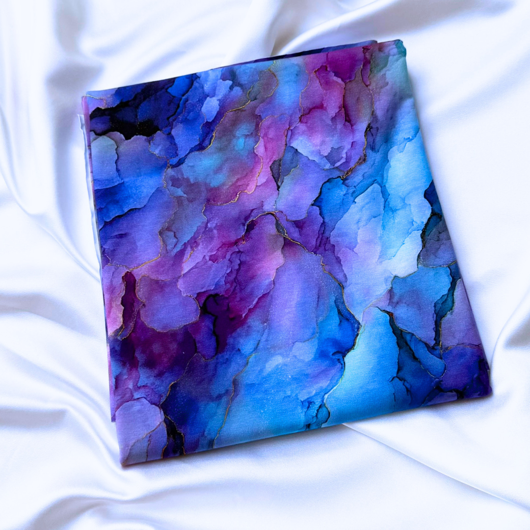 Amethyst Marble – Cotton Jersey Fabric (0.75m cut)
