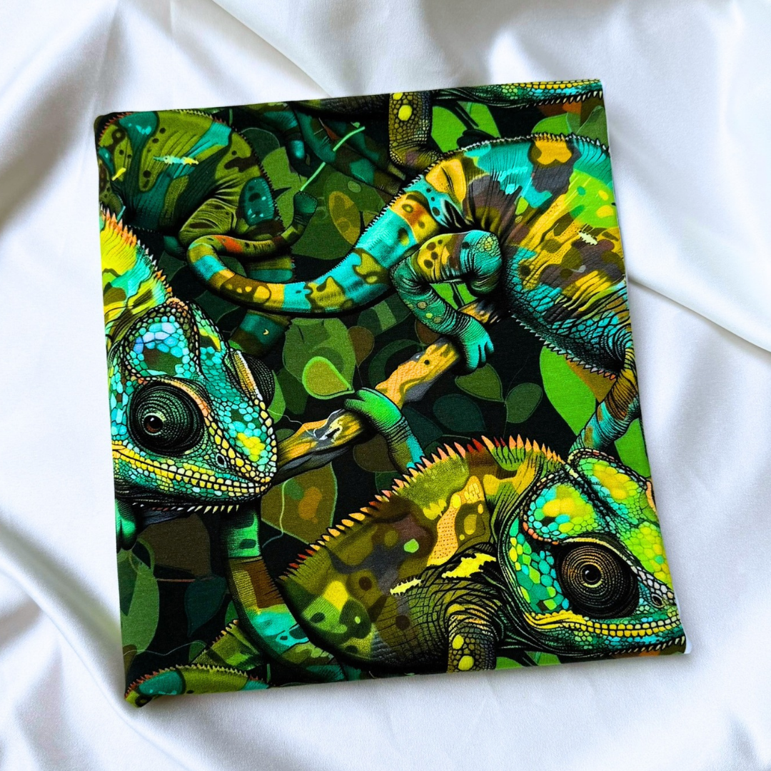 Chameleon Camo – Cotton Jersey Fabric (0.5m cut)
